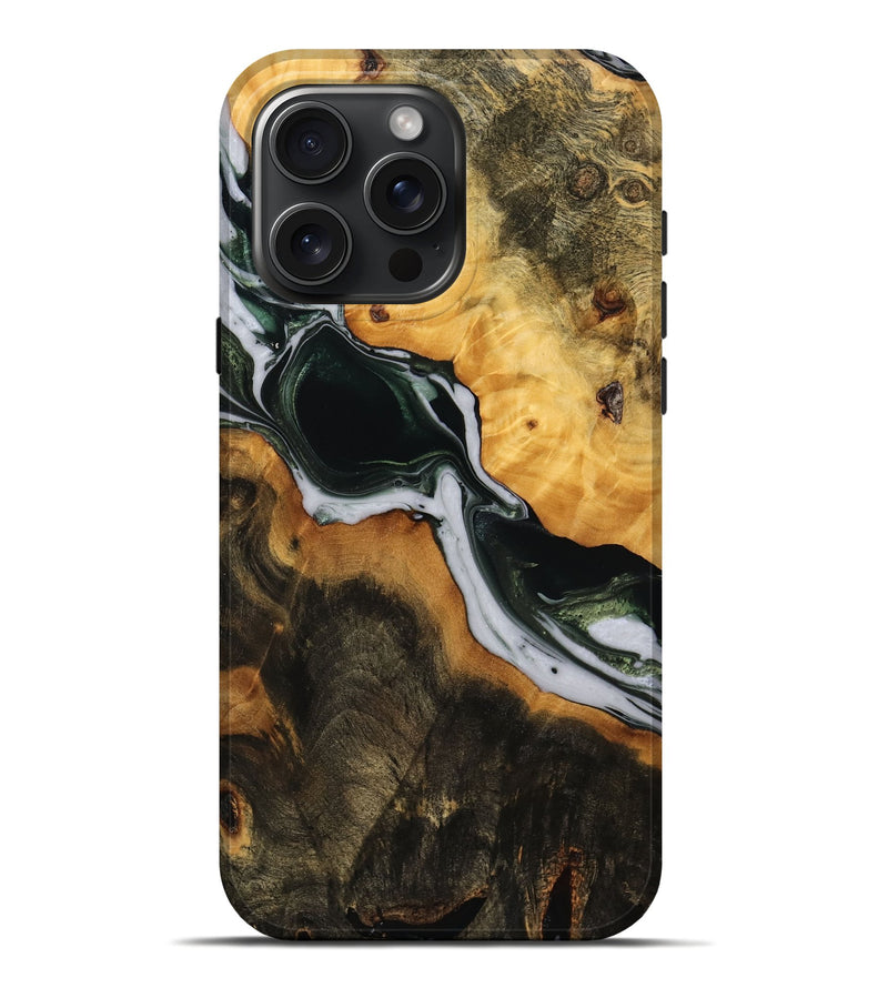 iPhone 16 Pro Max Wood Live Edge Phone Case - Jaslyn (Green, 746291)