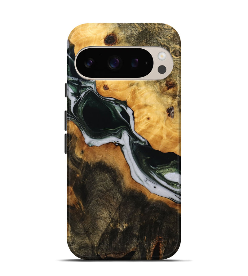 Pixel 9 Wood Live Edge Phone Case - Jaslyn (Green, 746291)