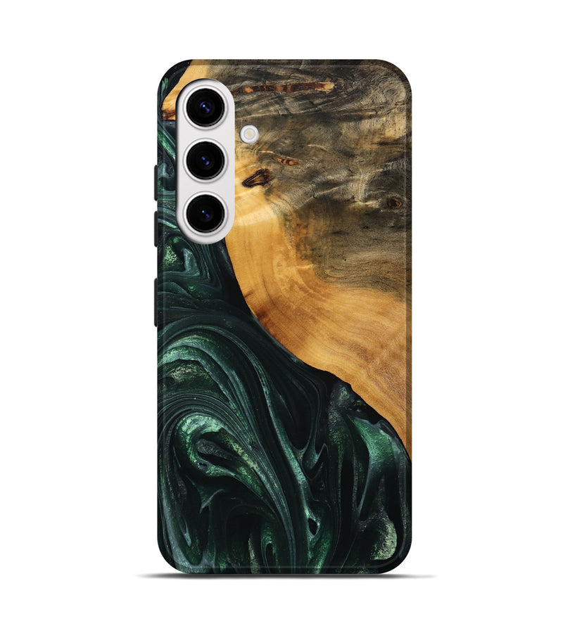 Galaxy S25 Wood Live Edge Phone Case - Onie (Green, 746292)