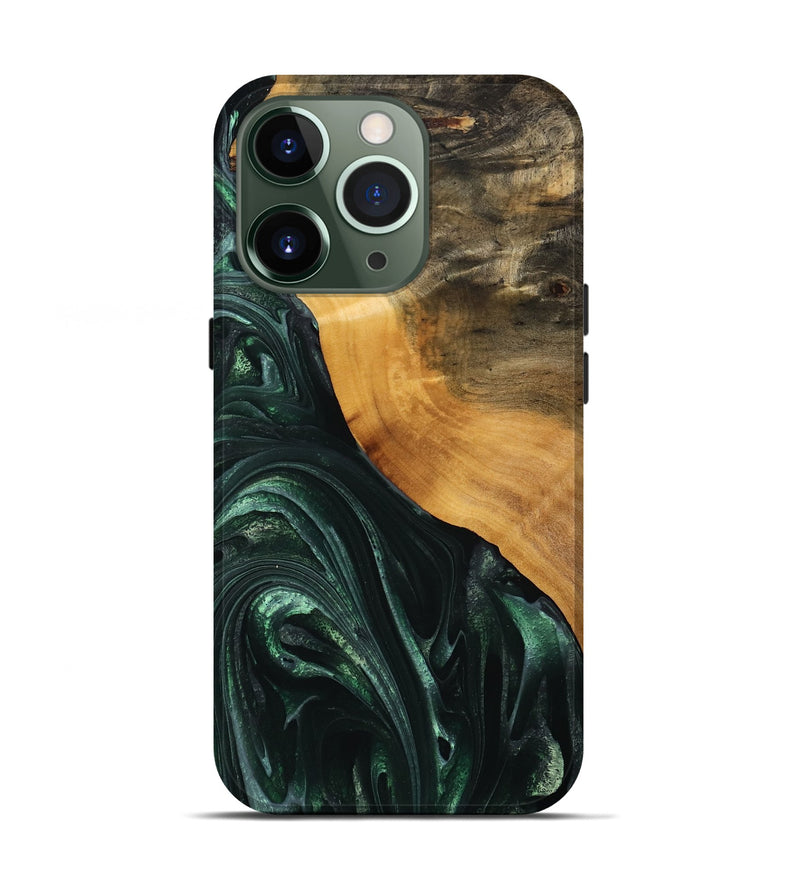 iPhone 13 Pro Wood Live Edge Phone Case - Onie (Green, 746292)