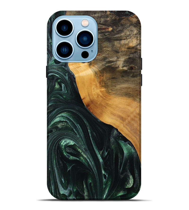 iPhone 14 Pro Max Wood Live Edge Phone Case - Onie (Green, 746292)