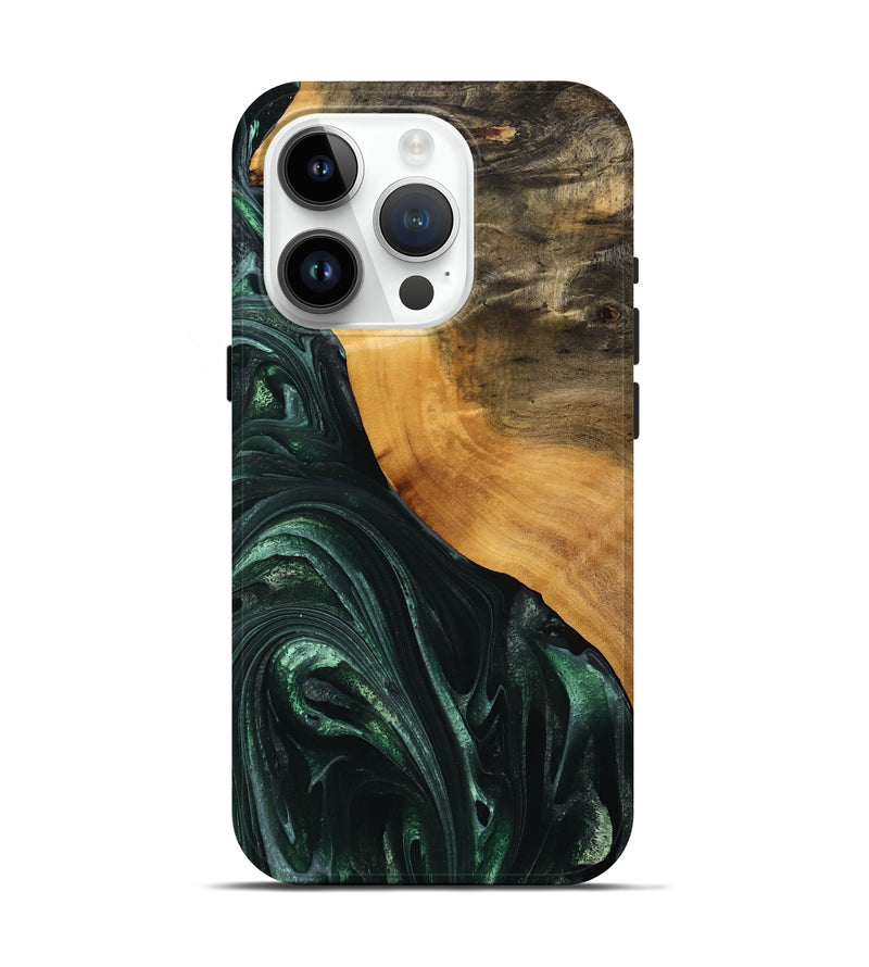 iPhone 15 Pro Wood Live Edge Phone Case - Onie (Green, 746292)