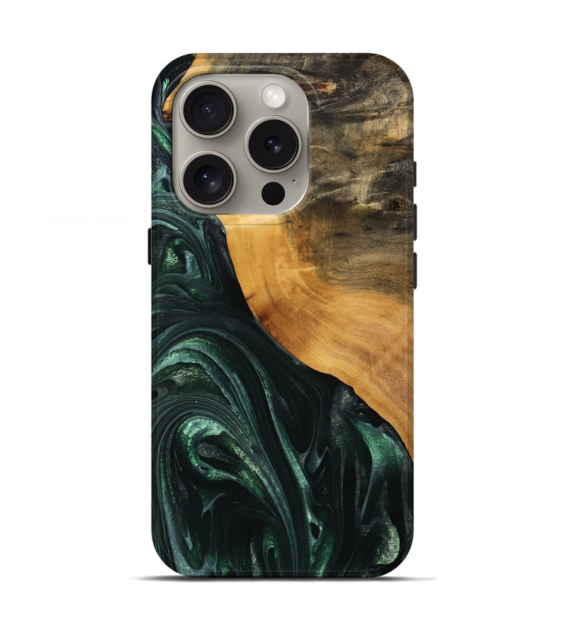 iPhone 16 Pro Wood Live Edge Phone Case - Onie (Green, 746292)