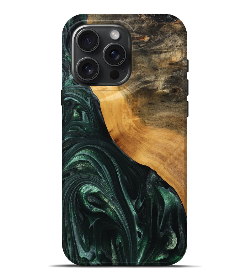 iPhone 16 Pro Max Wood Live Edge Phone Case - Onie (Green, 746292)