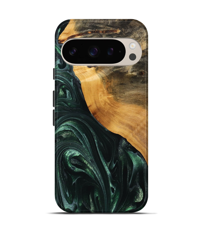 Pixel 9 Wood Live Edge Phone Case - Onie (Green, 746292)