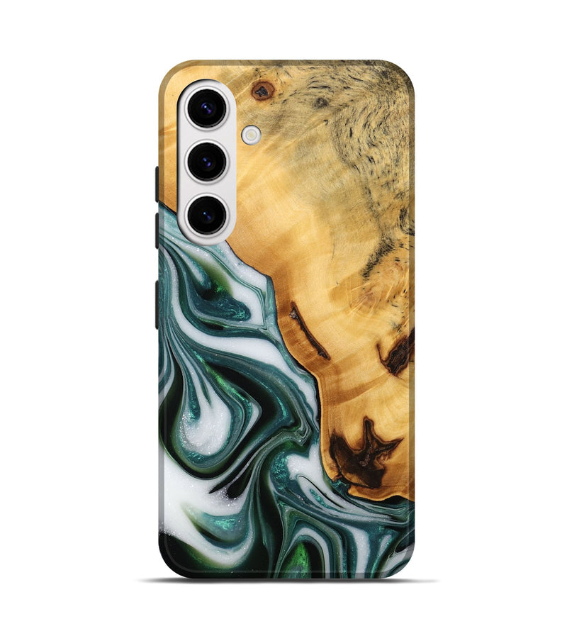 Galaxy S25 Wood Live Edge Phone Case - Adam (Green, 746293)