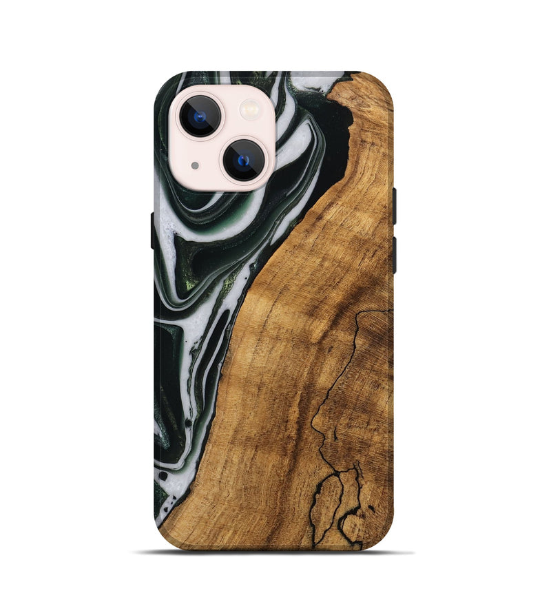 iPhone 13 mini Wood Live Edge Phone Case - Cayson (Green, 746294)