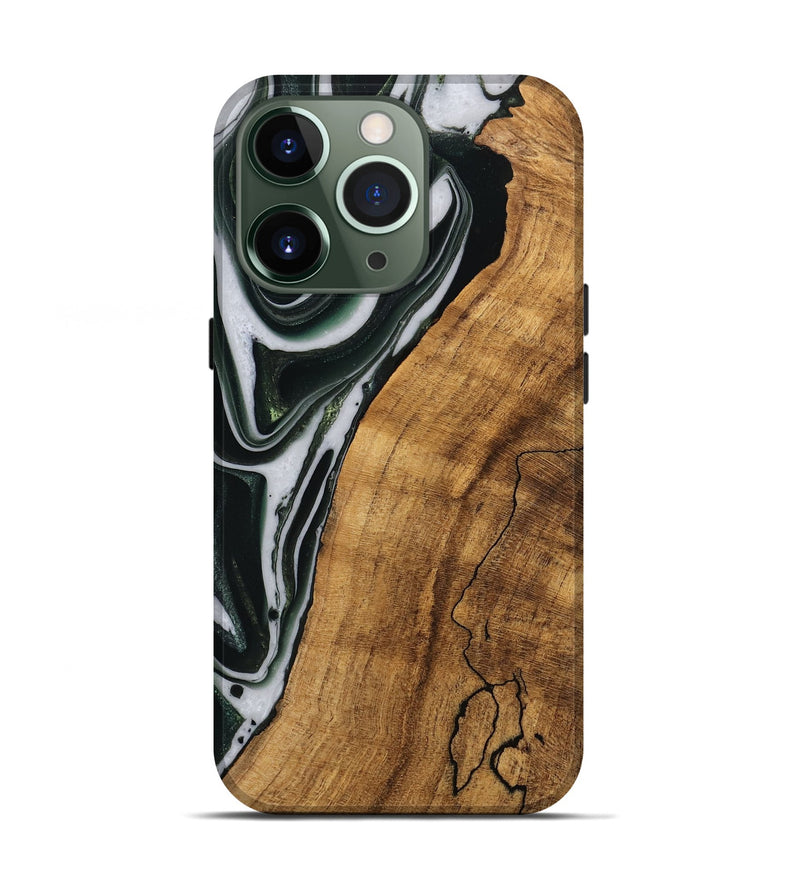 iPhone 13 Pro Wood Live Edge Phone Case - Cayson (Green, 746294)