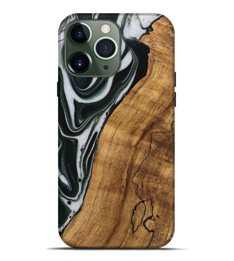 iPhone 13 Pro Max Wood Live Edge Phone Case - Cayson (Green, 746294)