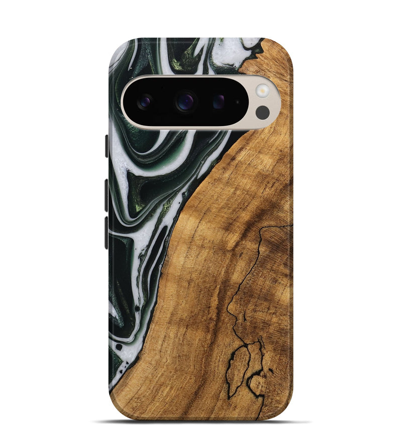 Pixel 9 Wood Live Edge Phone Case - Cayson (Green, 746294)