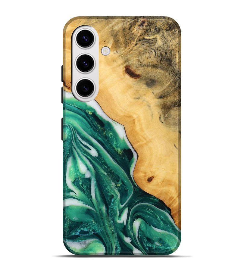 Galaxy S25 Plus Wood Live Edge Phone Case - Chaim (Green, 746295)