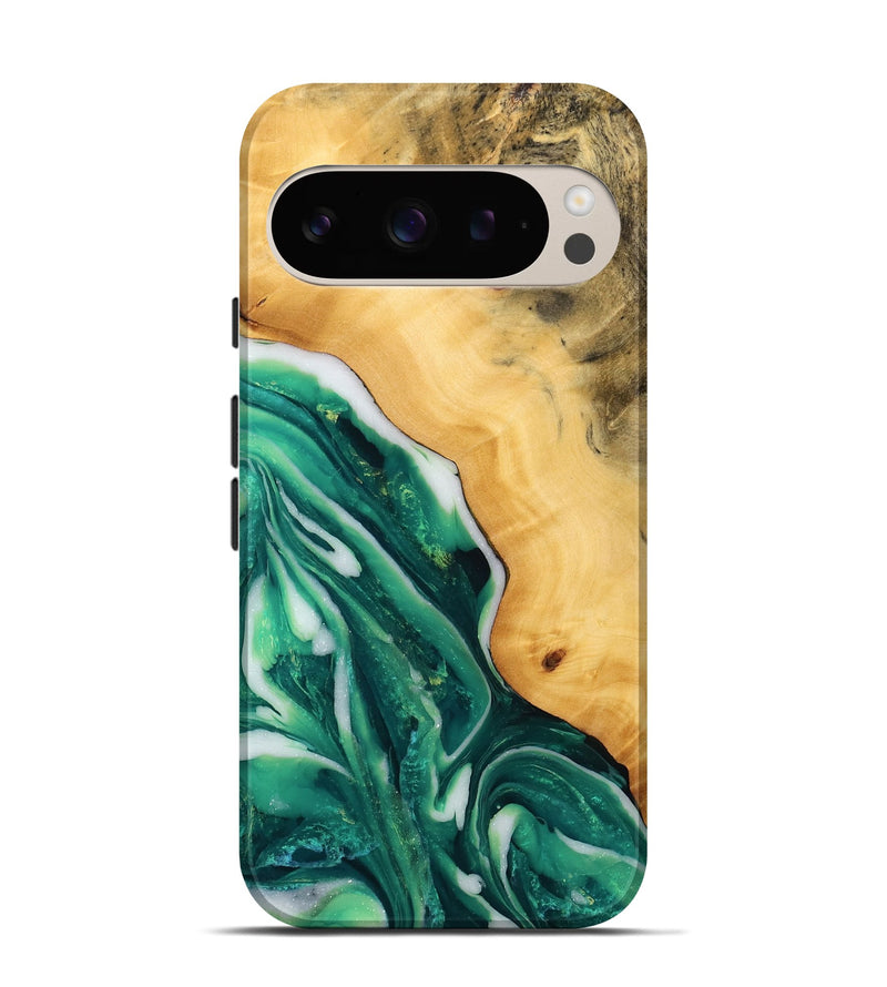 Pixel 9 Wood Live Edge Phone Case - Chaim (Green, 746295)