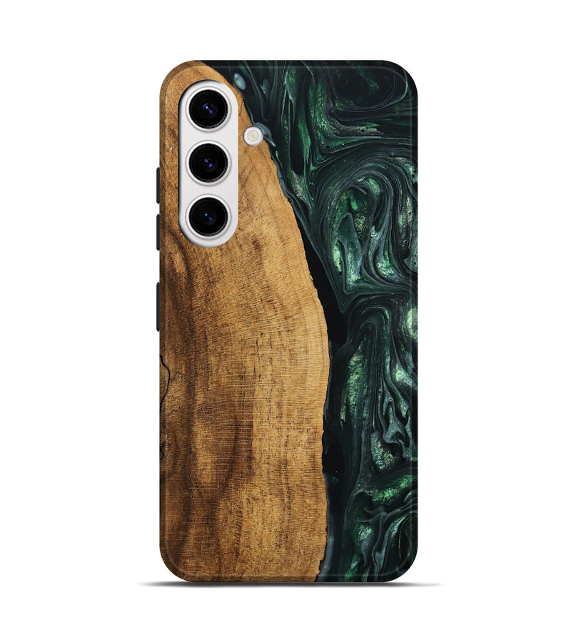 Galaxy S25 Wood Live Edge Phone Case - Ensley (Green, 746296)