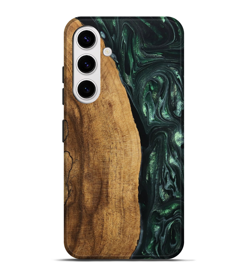 Galaxy S25 Plus Wood Live Edge Phone Case - Ensley (Green, 746296)