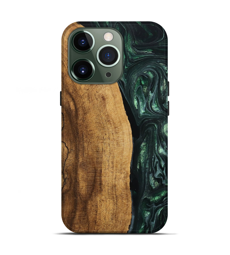 iPhone 13 Pro Wood Live Edge Phone Case - Ensley (Green, 746296)