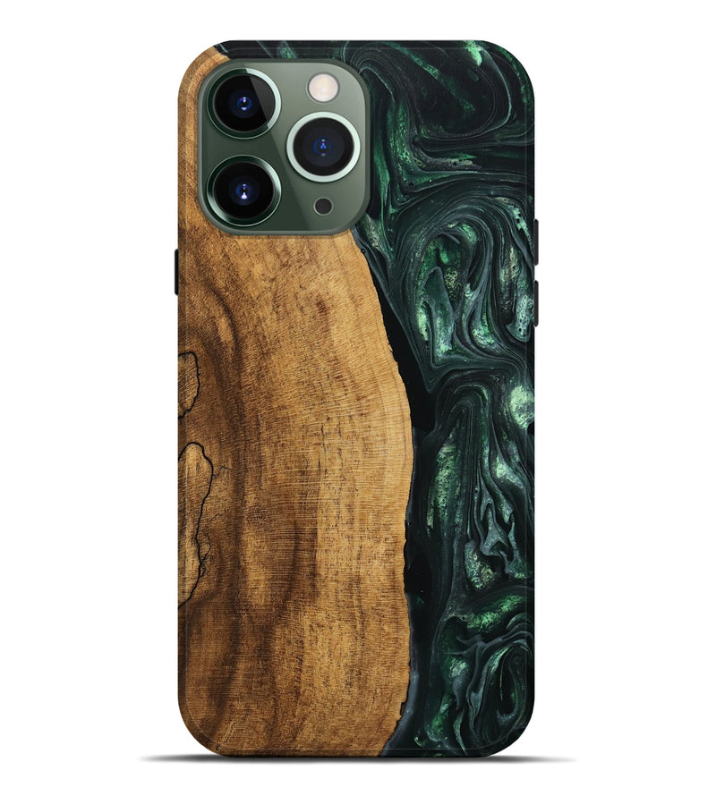 iPhone 13 Pro Max Wood Live Edge Phone Case - Ensley (Green, 746296)