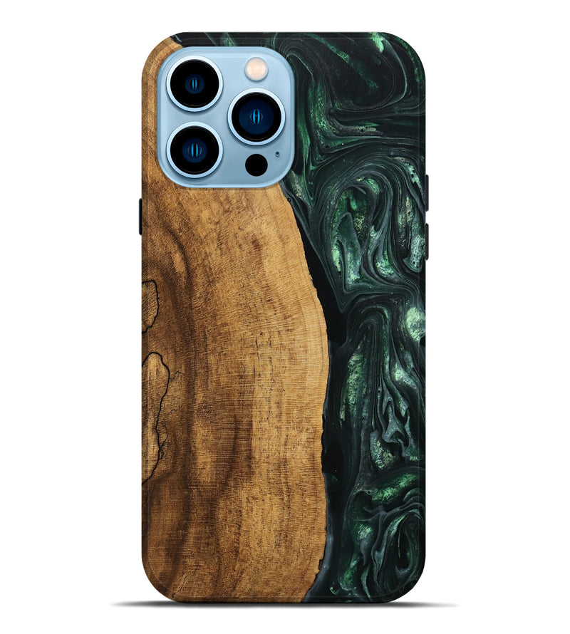 iPhone 14 Pro Max Wood Live Edge Phone Case - Ensley (Green, 746296)