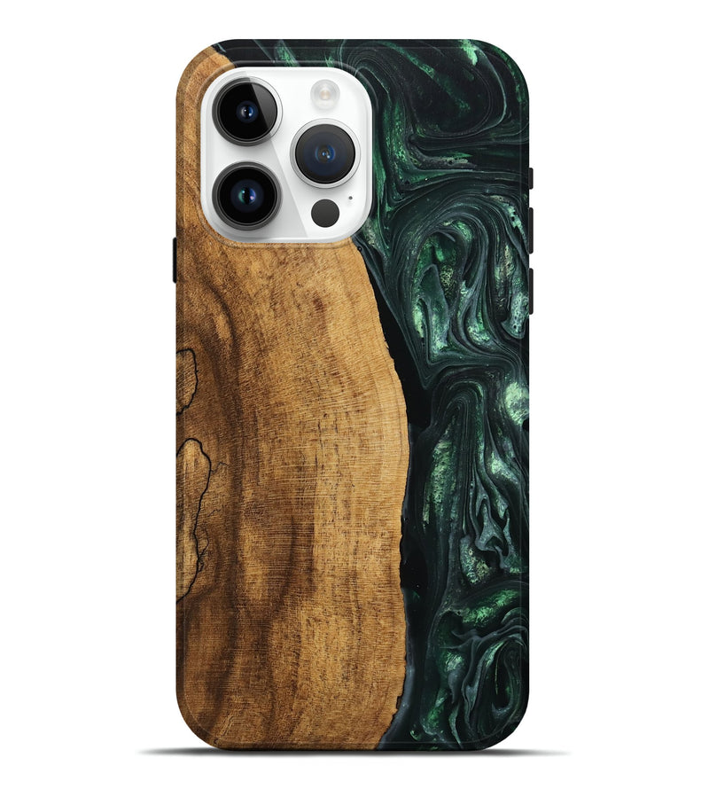 iPhone 15 Pro Max Wood Live Edge Phone Case - Ensley (Green, 746296)