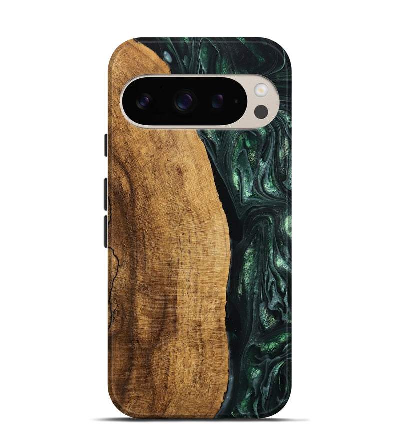 Pixel 9 Wood Live Edge Phone Case - Ensley (Green, 746296)