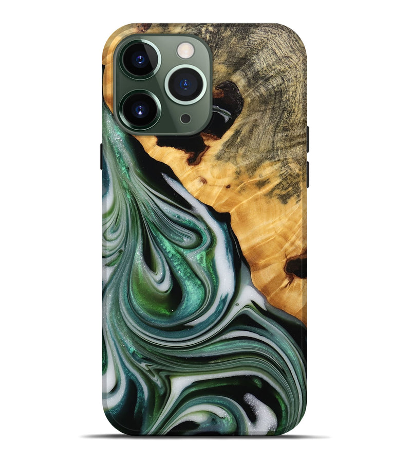 iPhone 13 Pro Max Wood Live Edge Phone Case - Xyla (Green, 746297)