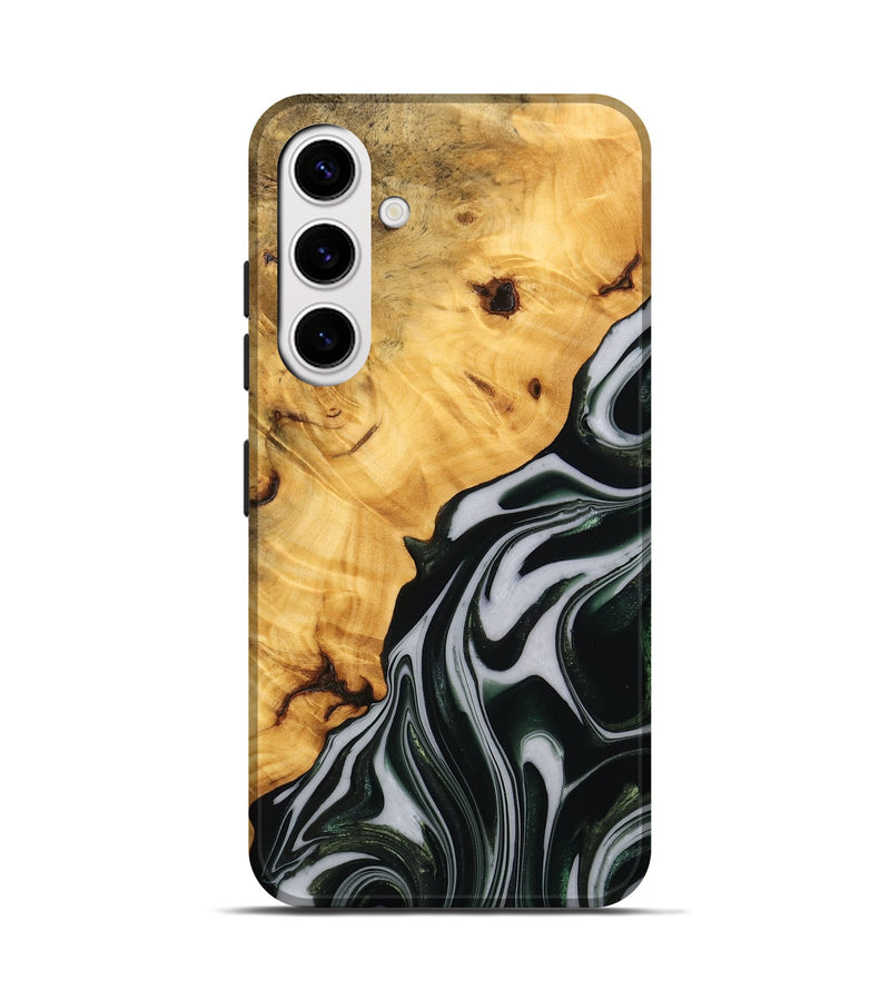 Galaxy S25 Wood Live Edge Phone Case - Winter (Green, 746298)