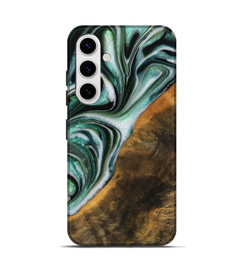 Galaxy S25 Wood Live Edge Phone Case - Mittie (Green, 746299)