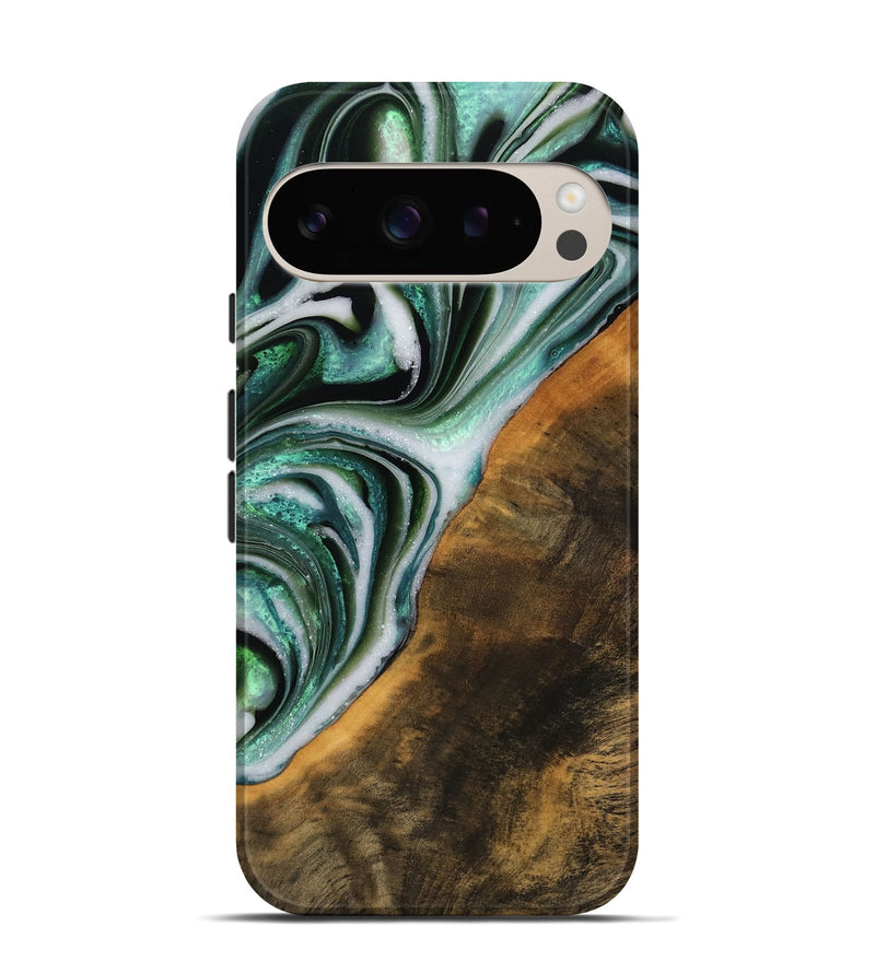 Pixel 9 Wood Live Edge Phone Case - Mittie (Green, 746299)