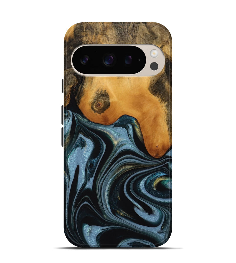 Pixel 9 Wood Live Edge Phone Case - Clark (Green, 746300)