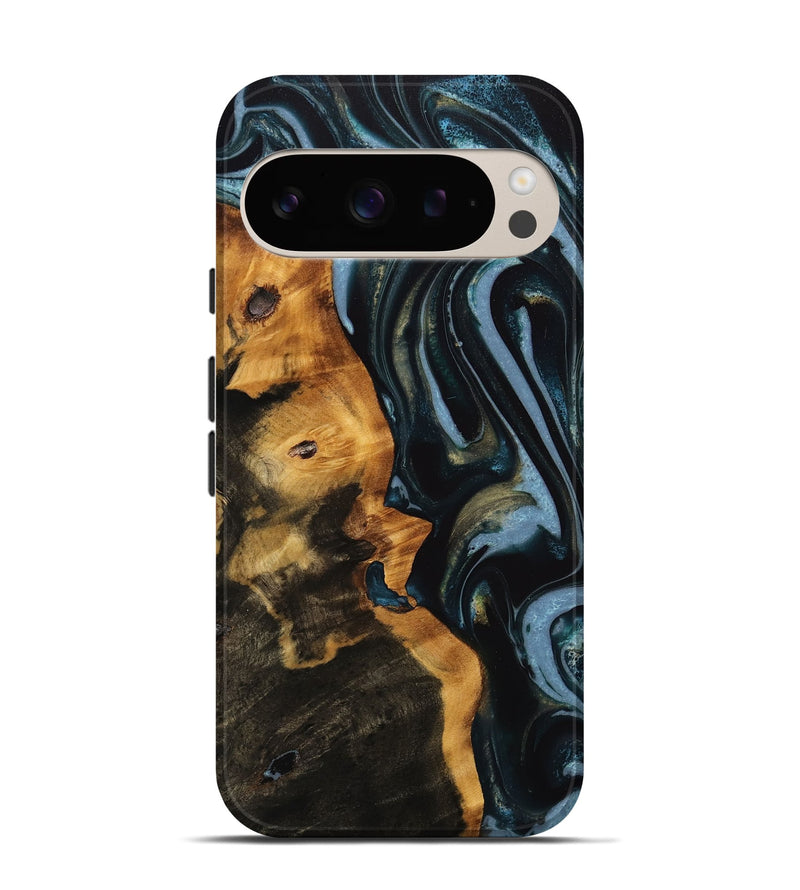 Pixel 9 Wood Live Edge Phone Case - Addisyn (Green, 746301)