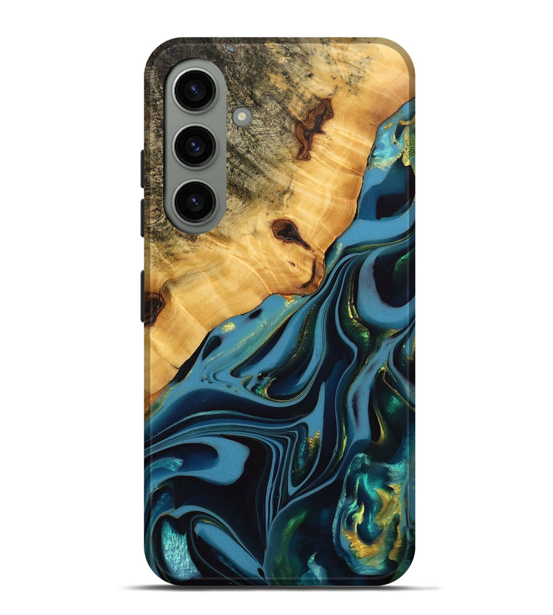 Galaxy S24 Plus Wood Live Edge Phone Case - Rhys (Blue, 746303)