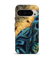 Pixel 9 Wood Live Edge Phone Case - Rhys (Blue, 746303)