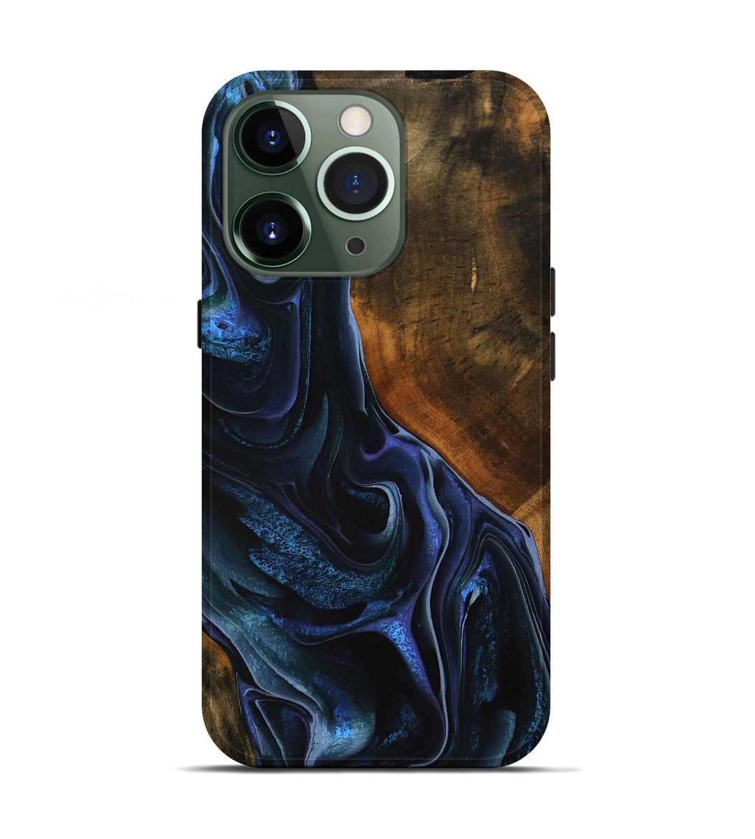 iPhone 13 Pro Wood Live Edge Phone Case - Julia (Blue, 746312)