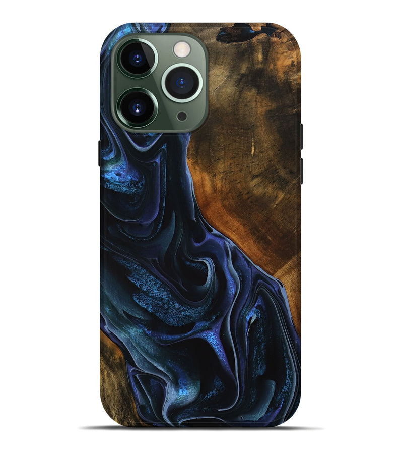 iPhone 13 Pro Max Wood Live Edge Phone Case - Julia (Blue, 746312)