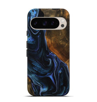 Pixel 9 Wood Live Edge Phone Case - Julia (Blue, 746312)