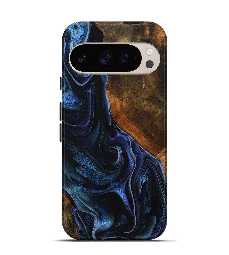 Pixel 9 Pro Wood Live Edge Phone Case - Julia (Blue, 746312)