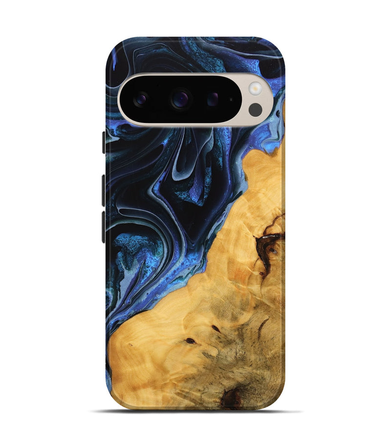 Pixel 9 Pro Wood Live Edge Phone Case - Hal (Blue, 746313)