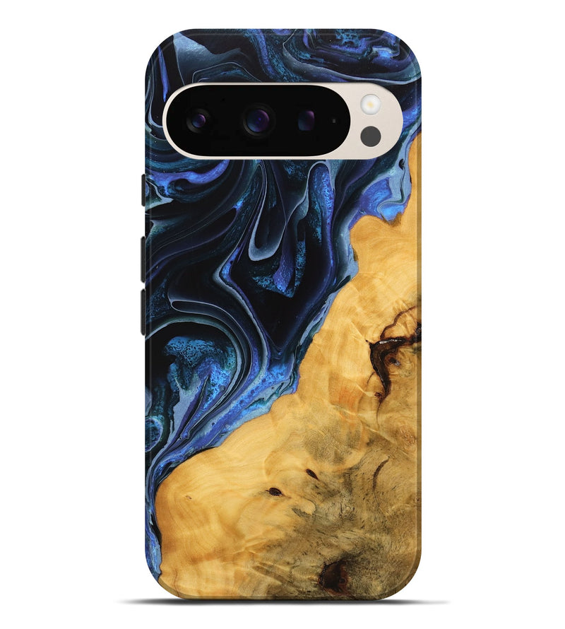 Pixel 9 Pro XL Wood Live Edge Phone Case - Hal (Blue, 746313)