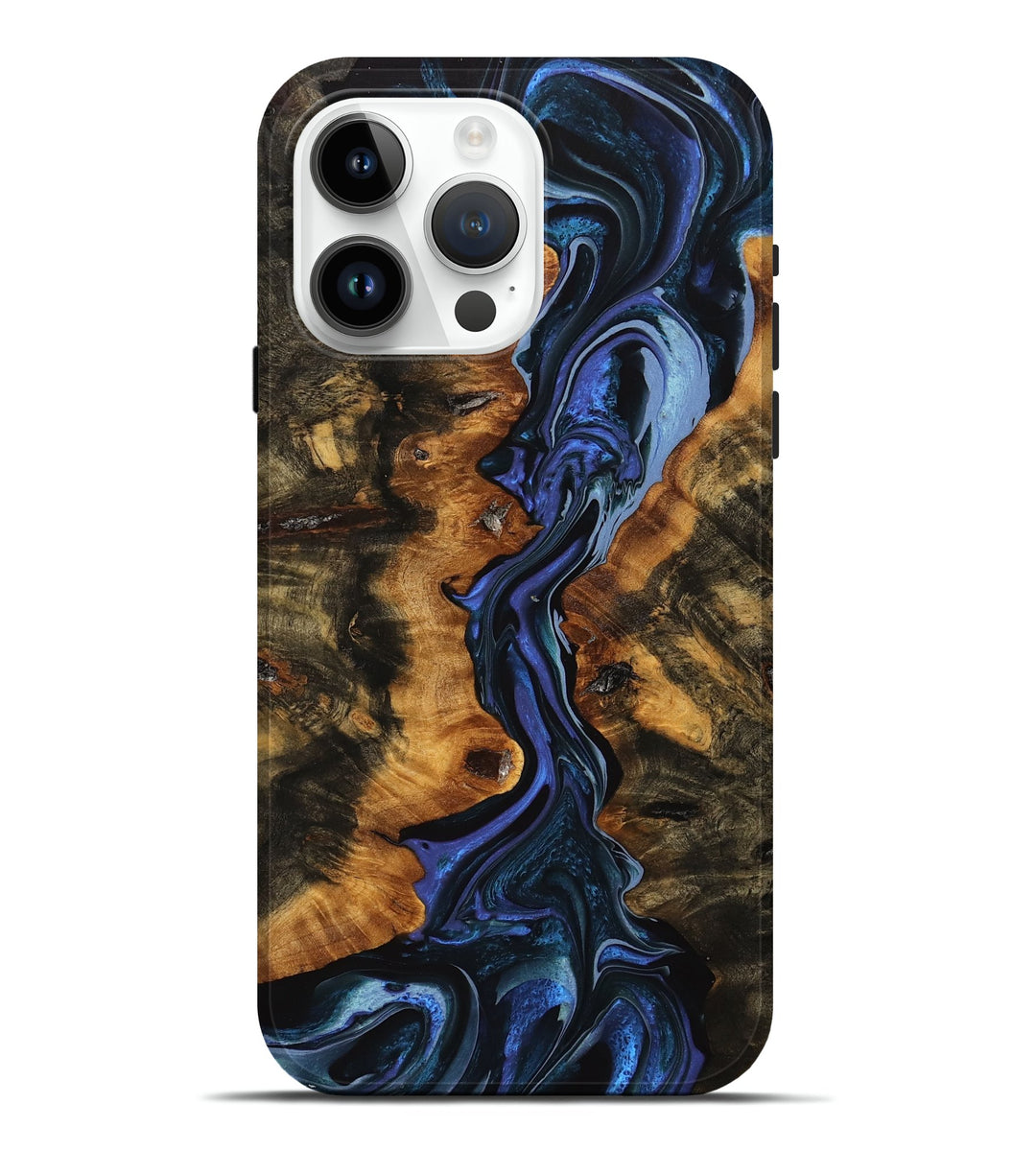 iPhone 15 Pro Max Wood Live Edge Phone Case - Morgan (Blue, 746314)