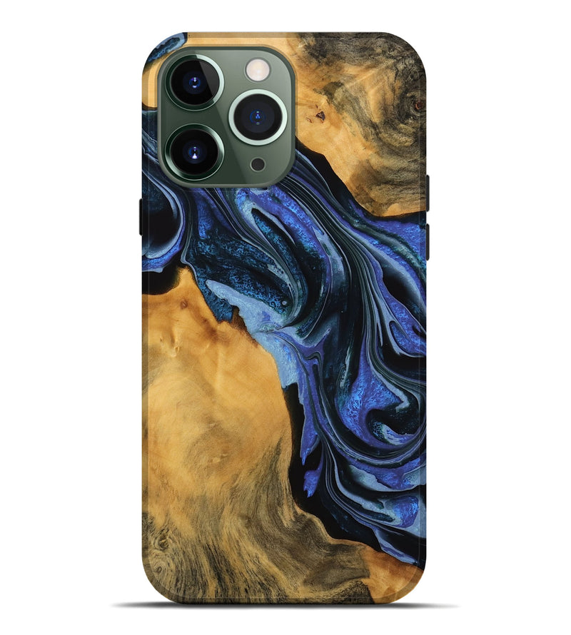 iPhone 13 Pro Max Wood Live Edge Phone Case - Etha (Blue, 746315)