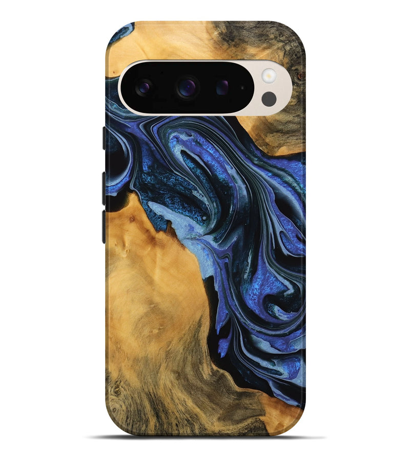 Pixel 9 Pro XL Wood Live Edge Phone Case - Etha (Blue, 746315)