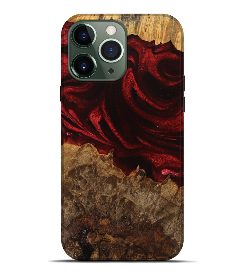 iPhone 13 Pro Max Wood Live Edge Phone Case - Maya (Red, 746316)