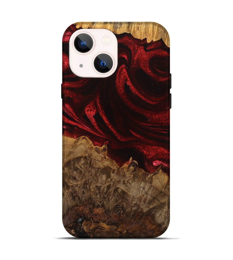 iPhone 14 Wood Live Edge Phone Case - Maya (Red, 746316)