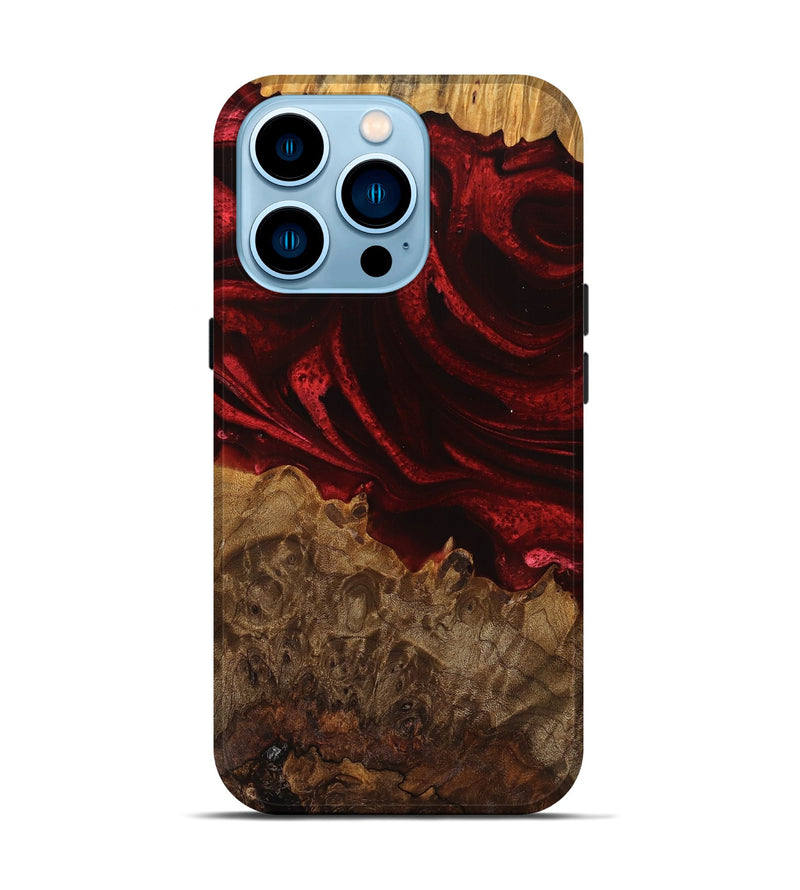 iPhone 14 Pro Wood Live Edge Phone Case - Maya (Red, 746316)