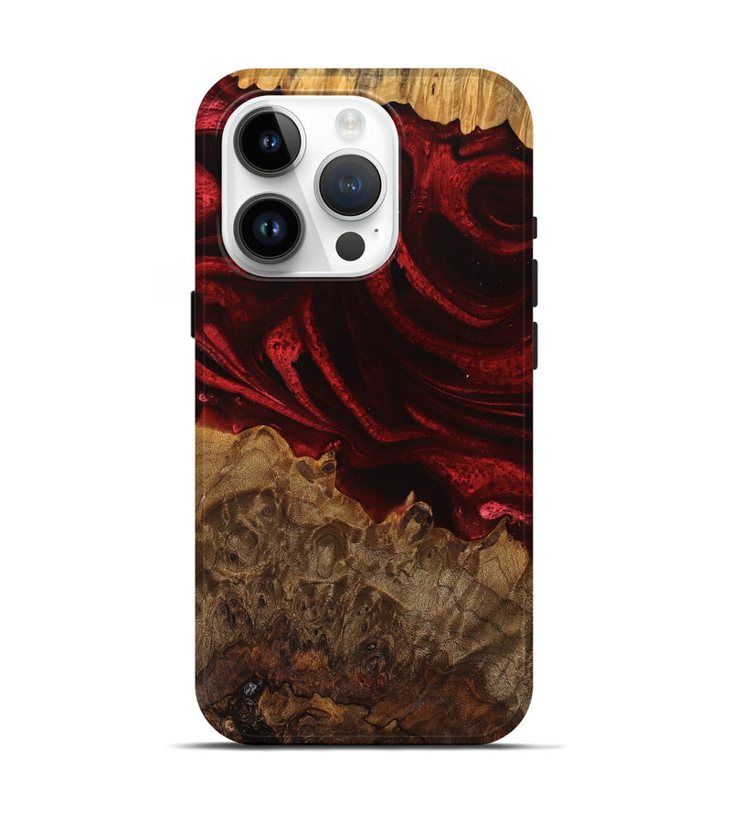 iPhone 15 Pro Wood Live Edge Phone Case - Maya (Red, 746316)