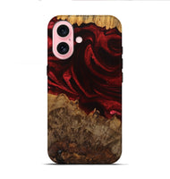 iPhone 16 Wood Live Edge Phone Case - Maya (Red, 746316)