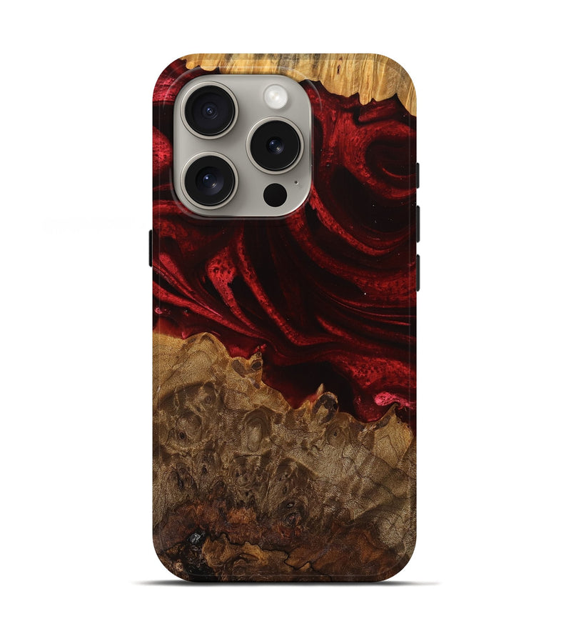 iPhone 16 Pro Wood Live Edge Phone Case - Maya (Red, 746316)