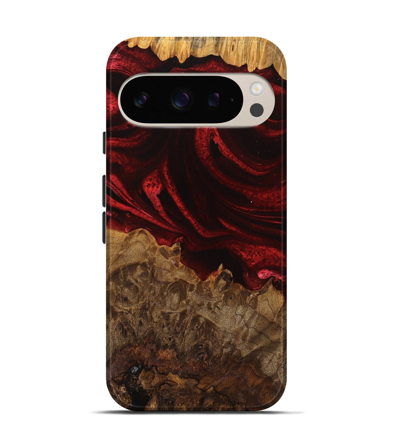 Pixel 9 Pro Wood Live Edge Phone Case - Maya (Red, 746316)