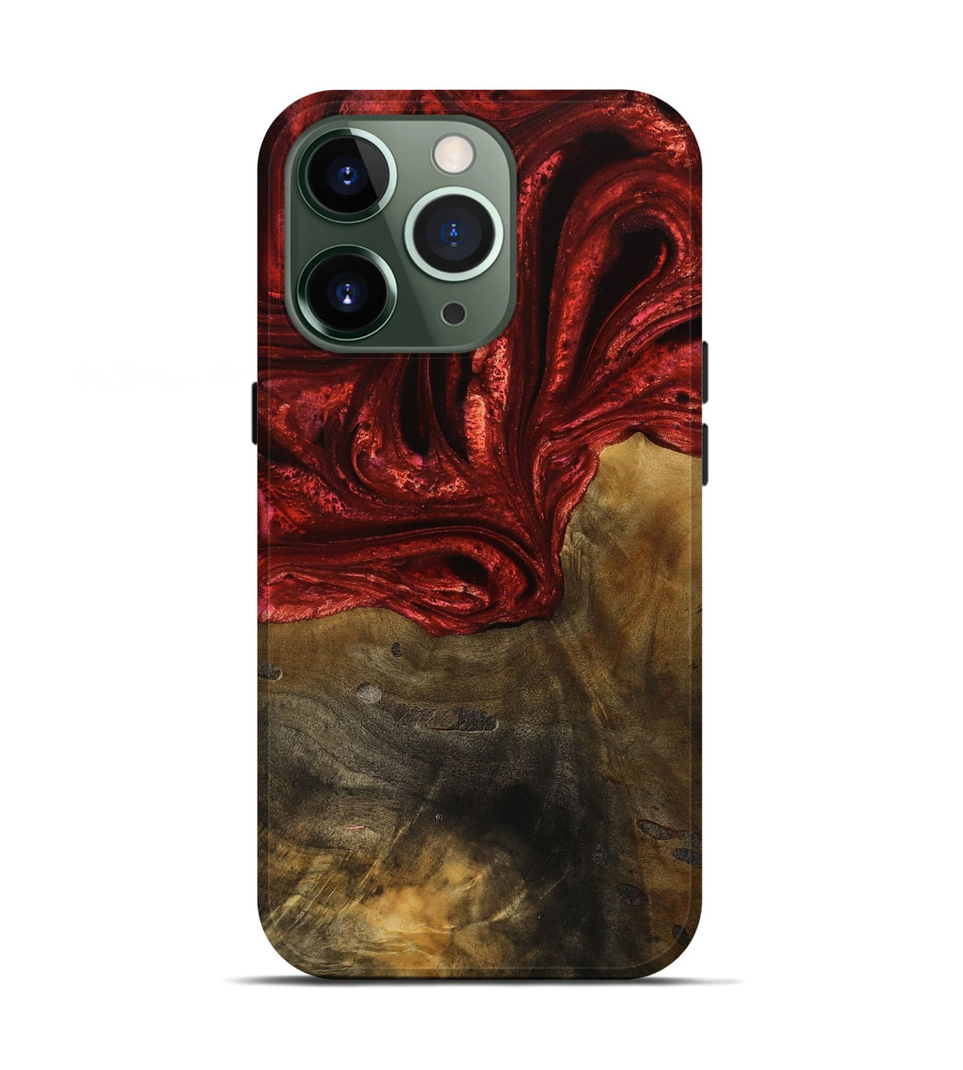 iPhone 13 Pro Wood Live Edge Phone Case - Sue (Red, 746317)