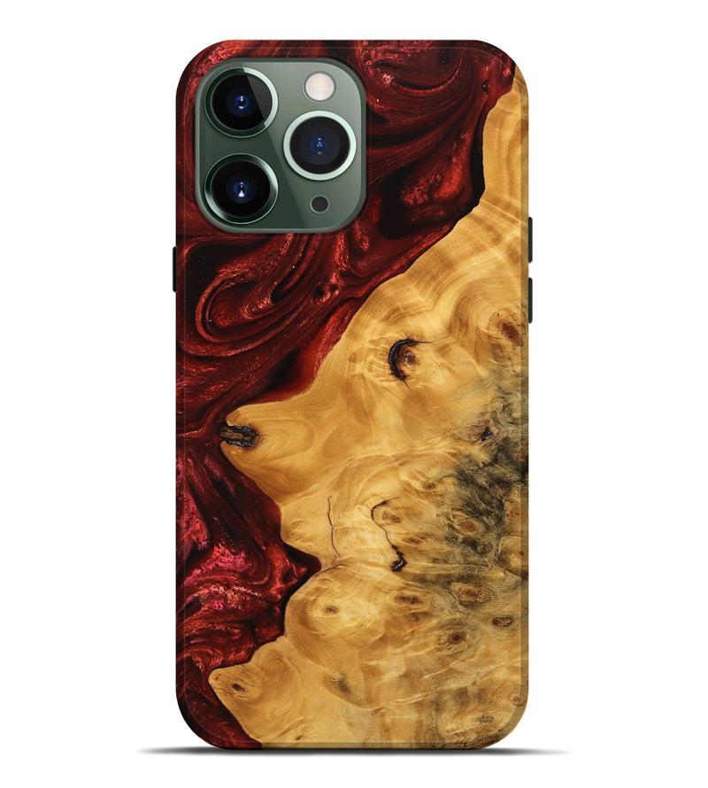 iPhone 13 Pro Max Wood Live Edge Phone Case - Lorie (Red, 746318)