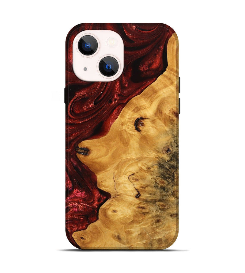 iPhone 14 Wood Live Edge Phone Case - Lorie (Red, 746318)